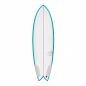 Mobile Preview: Surfboard TORQ TEC Twin Fish 6.2 Rail Teal