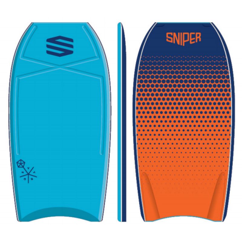 SNIPER Bodyboard Vyrus PE 44 Dots Blue Orange