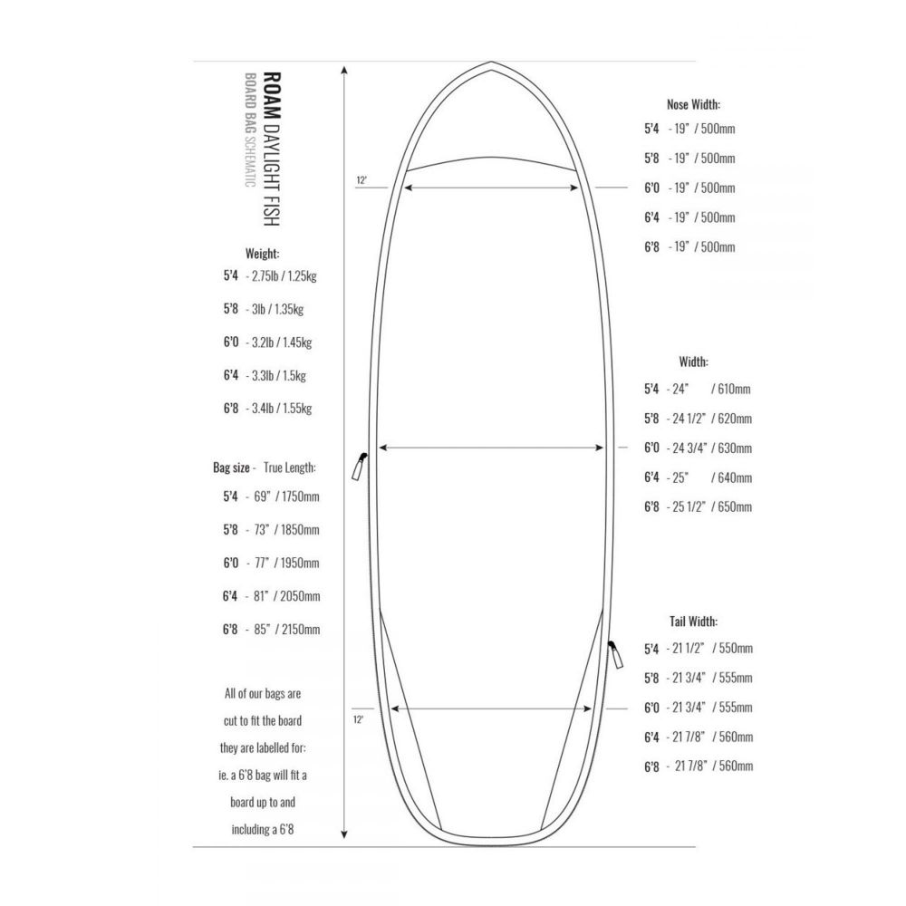 ROAM Boardbag Surfboard Daylight Fish PLUS 6.4