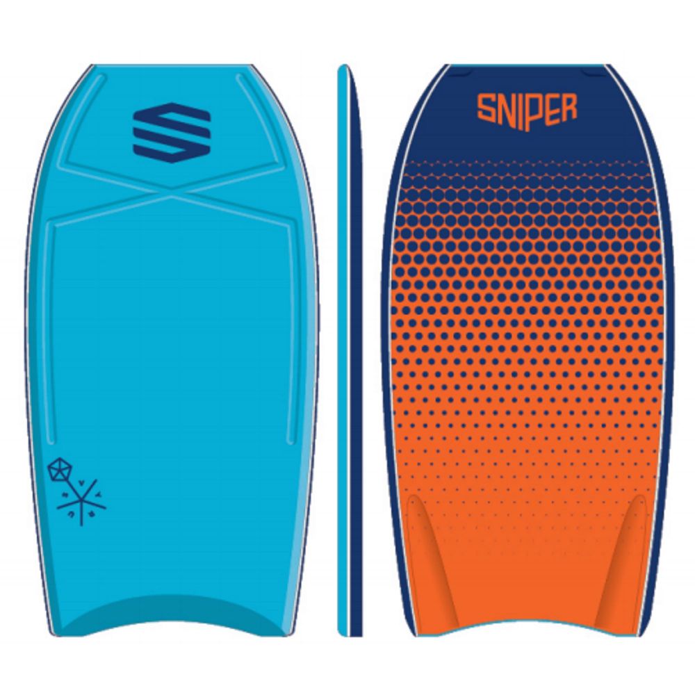 SNIPER Bodyboard Vyrus PE 44 Dots Blue Orange