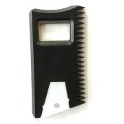 Multipurpose wax comb with fin key and bottle opener
